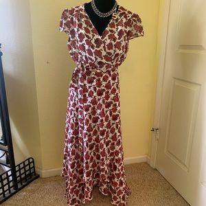 Betsey Johnson wrap flower maxi dress